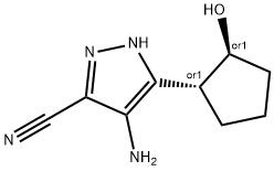 1H-Pyrazole-3-carbonitrile,4-amino-5-[(1R,2S)-2-hydroxycyclopentyl]-,rel-(9CI) Structure