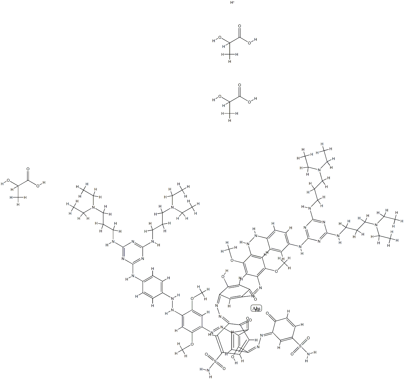 80063-42-9 二[3-[[5-[[4-[[4-[[4,6-二[[3-(二乙基氨基)丙基]氨基]-1,3,5-三嗪-2-基]氨基]苯基]偶氮]-2,5-二甲氧基苯基]偶氮]-2,4-二羟苯基]偶氮]-4-羟基苯磺胺(2-)]高铁酸(1-)氢三(2-羟基丙酸盐)
