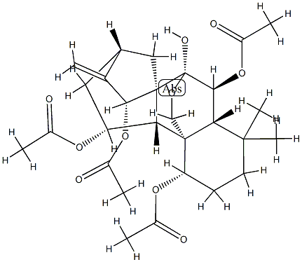 7α,20-Epoxykaur-16-ene-1α,6β,7β,11α,15β-pentol 1,6,11,15-tetraacetate Struktur