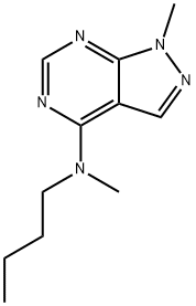 1H-Pyrazolo[3,4-d]pyrimidine,4-(butylmethylamino)-1-methyl-(8CI),801987-97-3,结构式