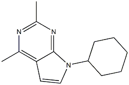 7H-Pyrrolo[2,3-d]pyrimidine,7-cyclohexyl-2,4-dimethyl-(8CI) 化学構造式