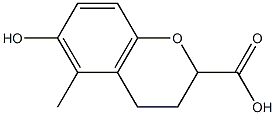 2H-1-Benzopyran-2-carboxylicacid,3,4-dihydro-6-hydroxy-5-methyl-(9CI) Struktur