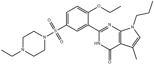 2-[2-Ethoxy-5-(4-ethyl-piperazine-1-sulfonyl)-phenyl]-5-methyl-7-propyl-3,7-dihydro-pyrrolo[2,3-d]pyrimidin-4-one              804519-64-0 HCl           804520-62-5 2HCl,804518-63-6,结构式