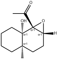 Ethanone, 1-[(1aR,3aR,7aS,7bR)-octahydro-7a-hydroxy-3a-methylnaphth[1,2-b]oxiren-7b(1aH)-yl]-, rel- (9CI) Structure