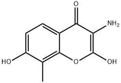 4H-1-Benzopyran-4-one,3-amino-2,7-dihydroxy-8-methyl-(9CI) 化学構造式