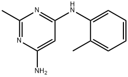 4,6-Pyrimidinediamine,2-methyl-N-(2-methylphenyl)-(9CI) 化学構造式