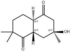 1,5-Naphthalenedione,octahydro-7-hydroxy-2,2,7-trimethyl-,(4aR,7S,8aS)-rel-(9CI) Structure