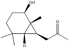 2-Propanone,1-[(1R,2R,6R,7S)-2-hydroxy-1,5,5-trimethylbicyclo[4.1.0]hept-7-yl]-,rel-(9CI) 结构式