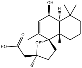 [2R,5S,(-)]-4,4'aα,5,5',6',7',8',8'a-Octahydro-4'β-hydroxy-2',5,5',5',8'aβ-pentamethylspiro[furan-2(3H),1'(4'H)-naphthalene]-5β-acetic acid Structure