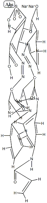 Chromate(2-), [2-[[4,5-dihydro-3-methyl-5-oxo-1-[4-[(1-oxo-2-propenyl)amino]phenyl]-1H-pyrazol-4-yl]azo]benzoato(2-)][2-[(4,5-dihydro-3-methyl-5-oxo-1-phenyl-1H-pyrazol-4-yl)azo]-5-sulfobenzoato(3-)]-, disodium|[2-[[4,5-二氢-3-甲基-5-氧代-1-[4-[(2-丙烯酰基)氨基]苯基]-1H-吡唑-4-基]偶氮]苯甲酸根合][2-[(4,5-二氢-3-甲基-5-氧代-1-苯基-1H-吡唑-4-基)偶氮]-5-磺基苯甲酸根合]铬酸二钠