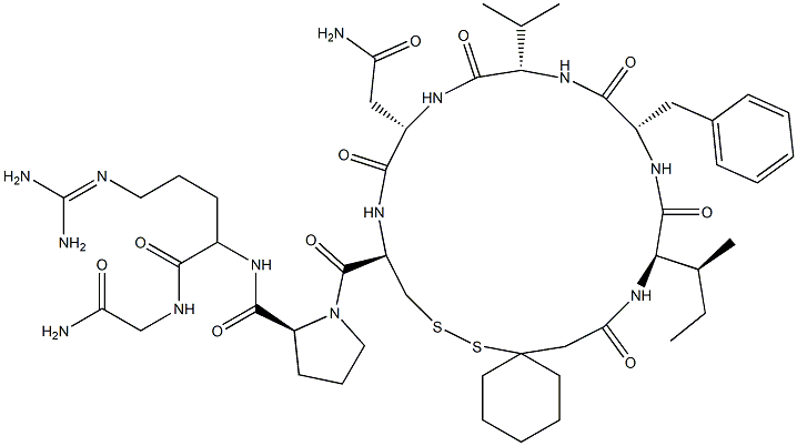 argipressin, (1-mercaptocyclohexaneacetic acid)(1)-Ile(2)-Val(4)- 结构式