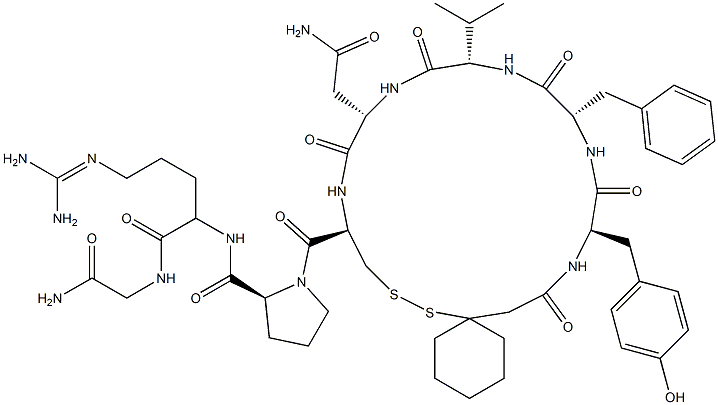 argipressin,-(1-mercaptocyclohexaneacetic acid)(1)-Tyr(2)-Val(4)- Struktur
