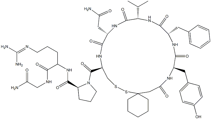 argipressin,-(1-mercaptocyclohexaneacetic acid)(1)-Tyr(2)-Val(4)- 化学構造式