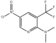 Dimethyl-(5-nitro-3-trifluoromethyl-pyridin-2-yl)-amine 化学構造式