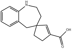 1,2,3,5-tetrahydro-Spiro[4H-1-benzazepine-4,1''-[2]cyclopentene]-3''-carboxylic acid Structure