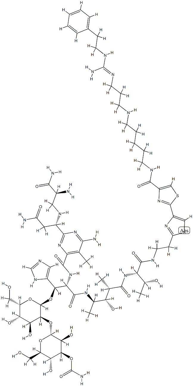N1-[5-[[3-[[Imino[(2-phenylethyl)amino]methyl]amino]propyl]amino]pentyl]bleomycinamide Structure