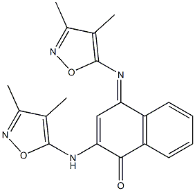 2-(3,4-dimethyl-5-isoxazolylamine)-N-(3,4-dimethyl-5-isoxazolyl)-1,4-naphthoquinone-4-imine 化学構造式