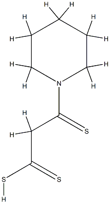 1-Piperidinepropane(dithioic)  acid,  -bta--thioxo- 结构式