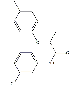 N-(3-chloro-4-fluorophenyl)-2-(4-methylphenoxy)propanamide 结构式