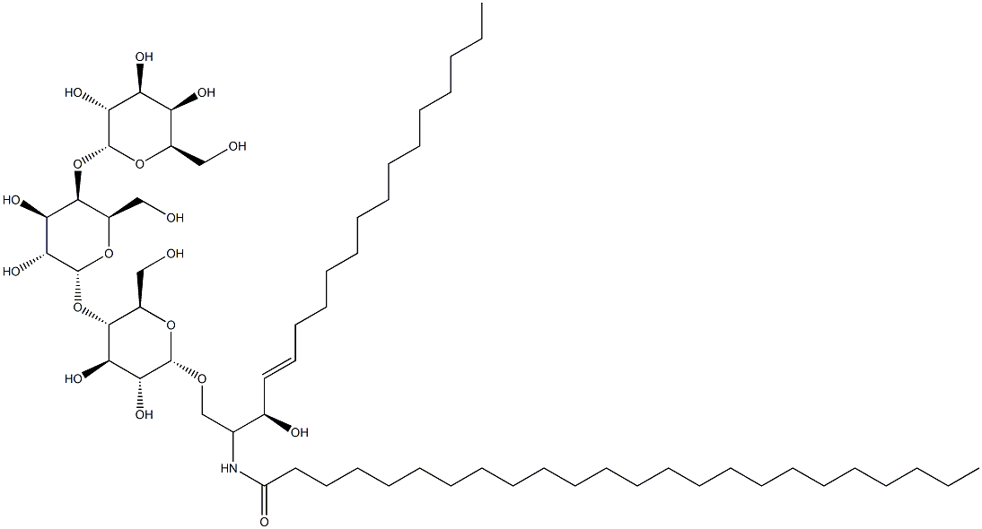 (2S,3R,4E)-2-(テトラコサノイルアミノ)-1-[4-O-(4-O-α-D-ガラクトピラノシル-β-D-ガラクトピラノシル)-β-D-グルコピラノシルオキシ]-4-オクタデセン-3-オール 化学構造式