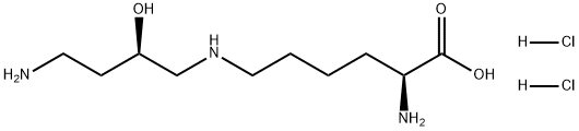 L-Lysine, N6-[(2R)-4-amino-2-hydroxybutyl]-, hydrochloride (1:2) Structure