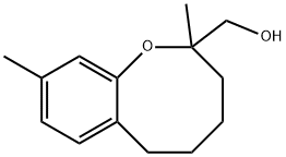 3,4,5,6-Tetrahydro-2,9-dimethyl-2H-1-benzoxocin-2-methanol 化学構造式