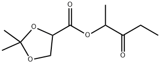 1-Methyl-2-oxobutyl 2,2-dimethyl-1,3-dioxolane-4-carboxylate 化学構造式