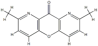 10H-Pyrano[3,2-b:5,6-b′]dipyridin-10-one, 2,8-dimethyl- Struktur