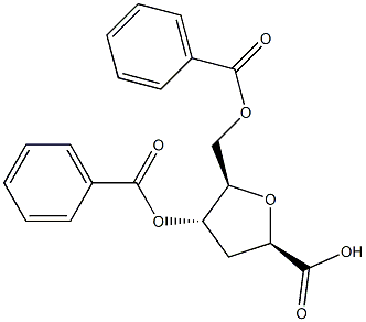 2,5-anhydro-4,6-di-O-benzoyl-3-deoxy-D-ribo-hexonic acid Struktur