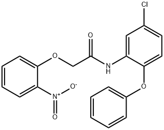 N-(5-chloro-2-phenoxyphenyl)-2-(2-nitrophenoxy)acetamide 化学構造式