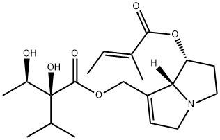 (2S,3R)-2,3-Dihydroxy-2-isopropylbutanoic acid [[(7R)-5,6,7,7aα-tetrahydro-7β-[(E)-2-methyl-2-butenoyloxy]-3H-pyrrolizin]-1-ylmethyl] ester Struktur