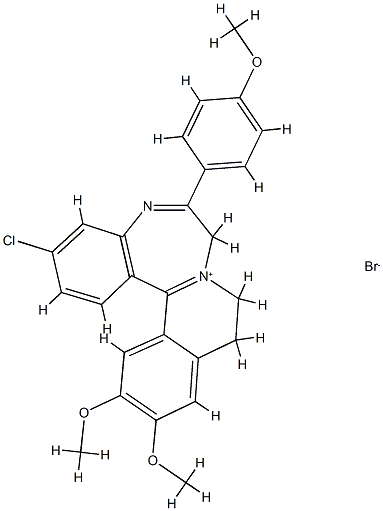 7H-ISOQUINO(2,1-d)(1,4)BENZODIAZEPIN-8-IUM, 9,10-DIHYDRO-3-CHLORO-12,1 3-DIMETHOX|