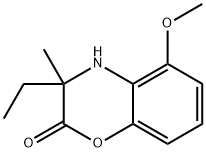 3-Ethyl-3,4-dihydro-5-methoxy-3-methyl-2H-1,4-benzoxazin-2-one 化学構造式