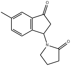 2-Pyrrolidinone,1-(2,3-dihydro-5-methyl-3-oxo-1H-inden-1-yl)-(9CI) 结构式
