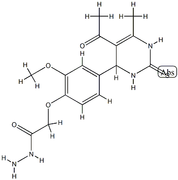 2-[4-(5-acetyl-6-methyl-2-sulfanylidene-3,4-dihydro-1H-pyrimidin-4-yl)-2-methoxyphenoxy]acetohydrazide 结构式