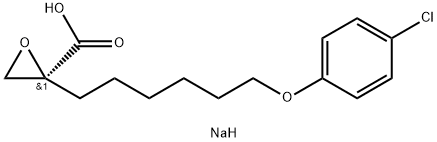 (2S)-2-[6-(4-氯苯氧基)己基]环氧乙烷甲酸钠, 828934-43-6, 结构式
