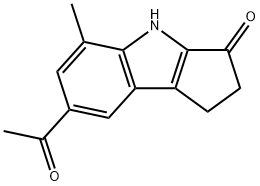 7-Acetyl-1,4-dihydro-5-methylcyclopent[b]indol-3(2H)-one Structure