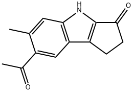 7-Acetyl-1,4-dihydro-6-methylcyclopent[b]indol-3(2H)-one 化学構造式