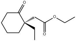 Ethyl (1S)-1-ethyl-2-oxocyclohexaneacetate 化学構造式