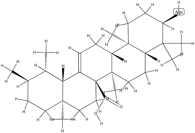 [18α,(+)]-3α-Hydroxyurs-12-ene-27-oic acid 结构式