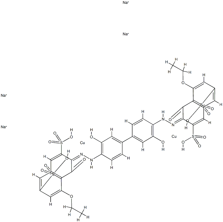 tetrasodium [mu-[[3,3'-[(3,3'-dihydroxy[1,1'-biphenyl]-4,4'-diyl)bis(azo)]bis[5-ethoxy-4-hydroxynaphthalene-2,7-disulphonato]](8-)]]dicuprate(4-)|[Μ-[[3,3'-[(3,3'-二羟基[1,1'-联苯]-4,4'-二基)二(偶氮)]二[5-乙氧基-4-羟基-2,7-萘二磺酸根合]](8-)]]二-铜酸(4-)四钠