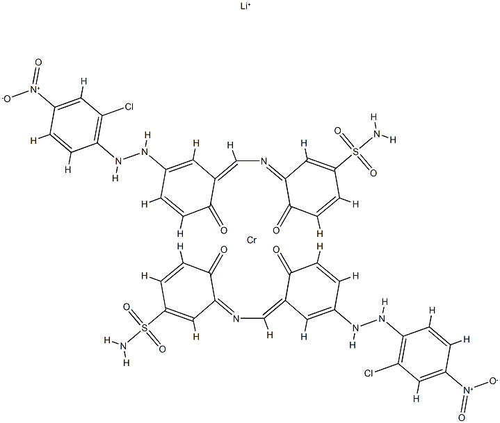 双[3-[[[[5-[(2-氯-4-硝基苯基)偶氮]-2-羟基苯基]亚甲基]氨基]-4-羟基苯磺酰胺合(2-)]]铬酸(1-)锂,83249-66-5,结构式