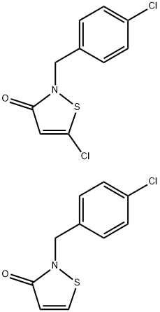 5-Chloro-2-((4-chlorophenyl)methyl)-3(2H)-isothiazolone with 2-((4-chlorophenyl)methyl)-3(2h)-isothiazolone 结构式