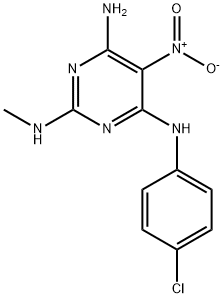 N~4~-(4-chlorophenyl)-N~2~-methyl-5-nitropyrimidine-2,4,6-triamine 化学構造式
