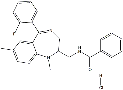N-[[6-(2-fluorophenyl)-2,9-dimethyl-2,5-diazabicyclo[5.4.0]undeca-5,8, 10,12-tetraen-3-yl]methyl]benzamide hydrochloride|