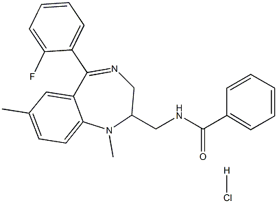 83736-81-6 N-[[6-(2-fluorophenyl)-2,9-dimethyl-2,5-diazabicyclo[5.4.0]undeca-5,8, 10,12-tetraen-3-yl]methyl]benzamide hydrochloride