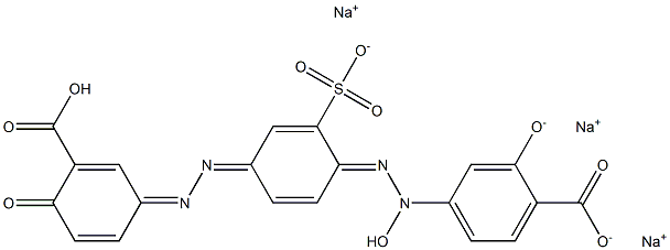 trisodium 4-[[4-[(3-carboxylato-4-hydroxyphenyl)azo]sulphonatophenyl]-NNO-azoxy]salicylate Struktur