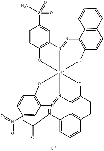 lithium [4-hydroxy-3-[(2-hydroxy-1-naphthyl)azo]benzenesulphonamidato(2-)][N-[7-hydroxy-8-[(2-hydroxy-5-nitrophenyl)azo]-1-naphthyl]acetamidato(2-)]chromate(1-) 结构式