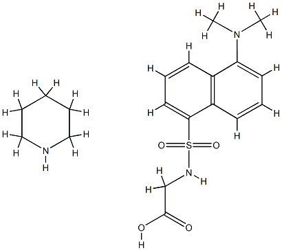 N-[[5-(dimethylamino)-1-naphthyl]sulphonyl]glycine, compound with piperidine (1:1) 结构式