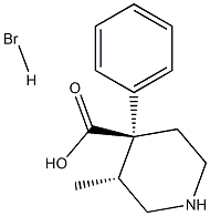 trans-(±)-3-methyl-4-phenylpiperidine-4-carboxylic acid hydrobromide Struktur